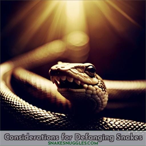 Considerations for Defanging Snakes