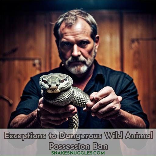 Exceptions to Dangerous Wild Animal Possession Ban