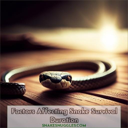 Factors Affecting Snake Survival Duration