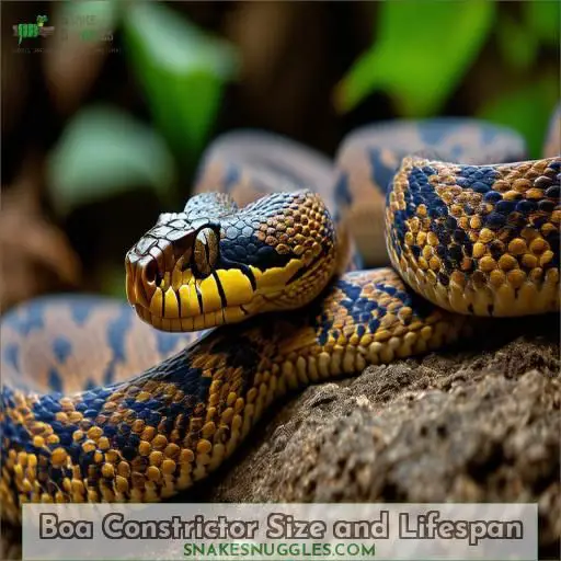 Boa Constrictor Size and Lifespan