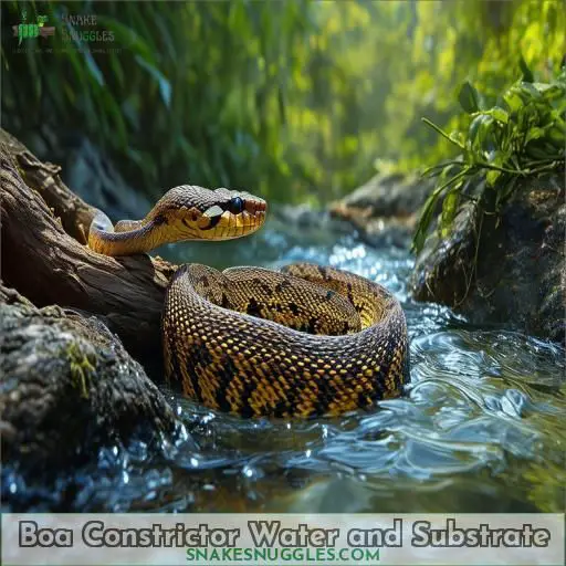 Boa Constrictor Water and Substrate