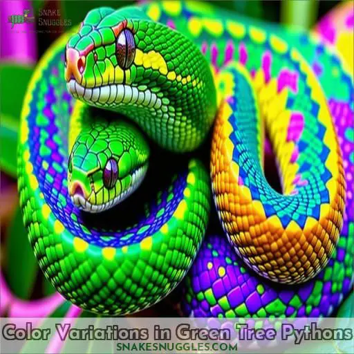 Color Variations in Green Tree Pythons