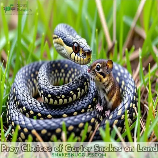 Prey Choices of Garter Snakes on Land
