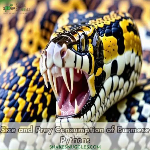 Size and Prey Consumption of Burmese Pythons