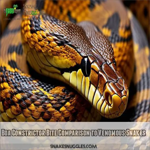 Boa Constrictor Bite Comparison to Venomous Snakes