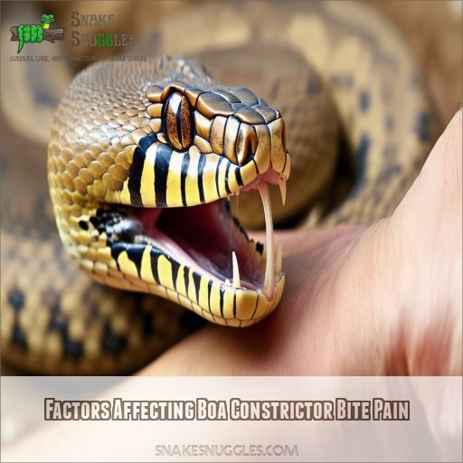 Factors Affecting Boa Constrictor Bite Pain