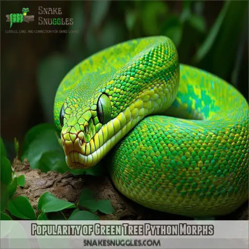 Popularity of Green Tree Python Morphs