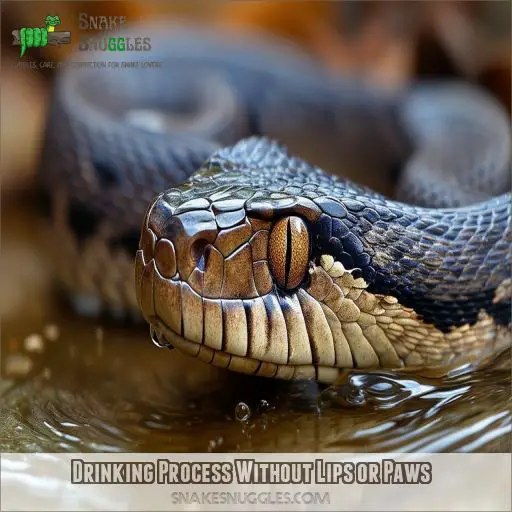 Drinking Process Without Lips or Paws