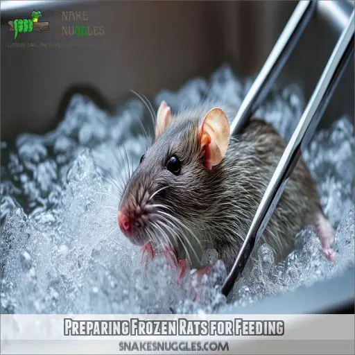 Preparing Frozen Rats for Feeding