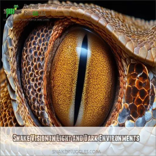 Snake Vision in Light and Dark Environments