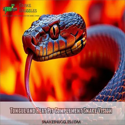 Tongue and Heat Pit Complement Snake Vision