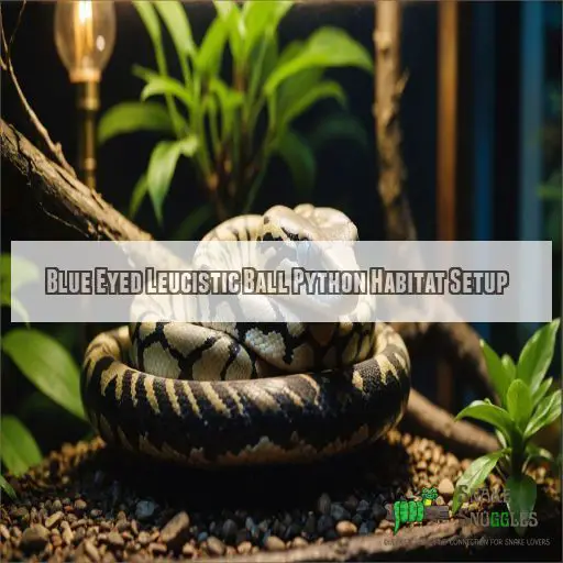 Blue Eyed Leucistic Ball Python Habitat Setup