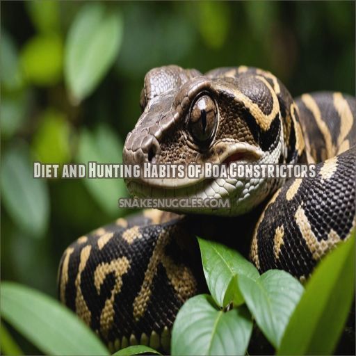 Diet and Hunting Habits of Boa Constrictors