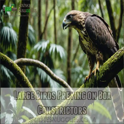 Large Birds Preying on Boa Constrictors