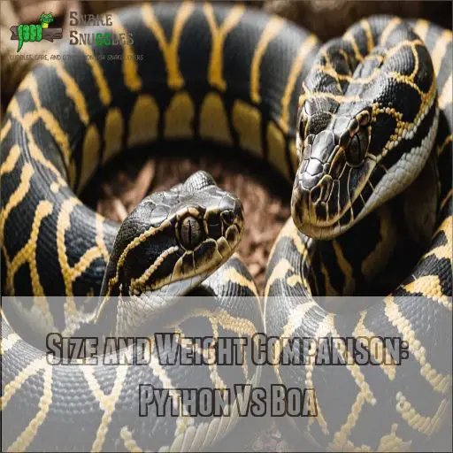 Size and Weight Comparison: Python Vs Boa