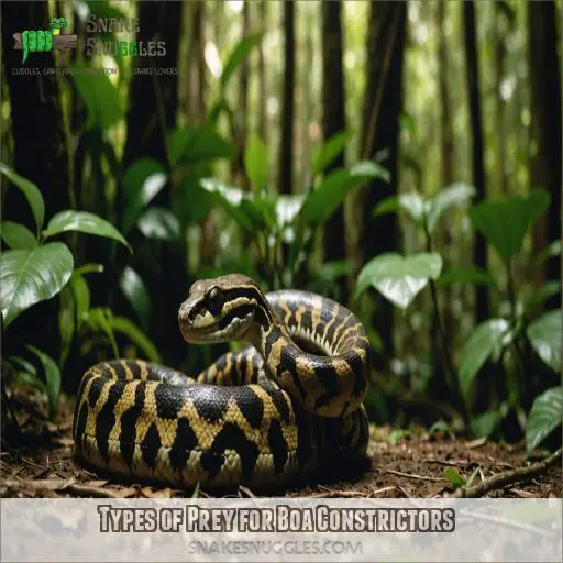 Types of Prey for Boa Constrictors