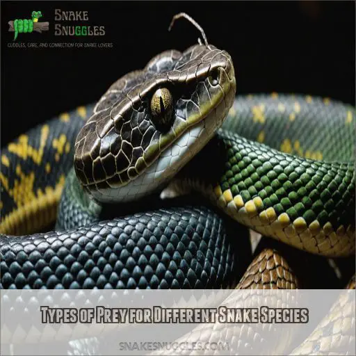 Types of Prey for Different Snake Species