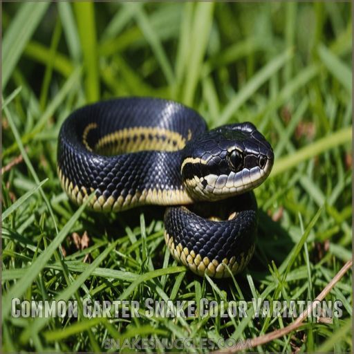 Common Garter Snake Color Variations