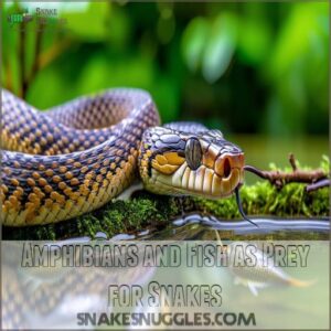 Amphibians and Fish as Prey for Snakes