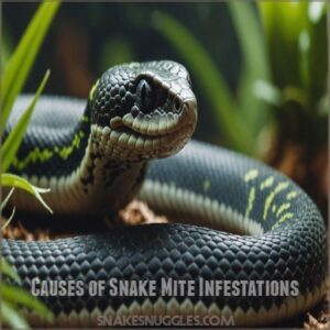 Causes of Snake Mite Infestations