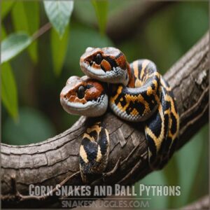 Corn Snakes and Ball Pythons