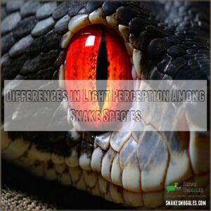 Differences in Light Perception Among Snake Species