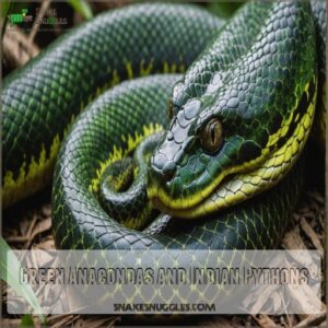 Green Anacondas and Indian Pythons