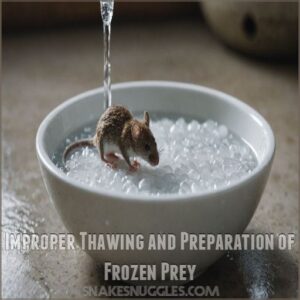 Improper Thawing and Preparation of Frozen Prey