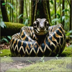 Largest Recorded Boa Constrictor Largest Recorded Boa Constrictor