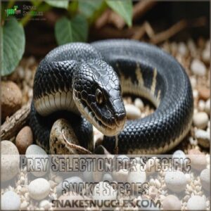 Prey Selection for Specific Snake Species