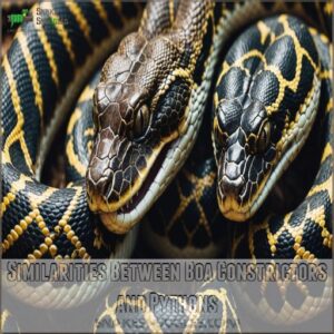 Similarities Between Boa Constrictors and Pythons