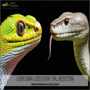 Legless Lizards Vs. Snakes