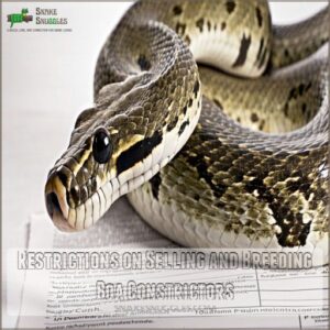 Restrictions on Selling and Breeding Boa Constrictors