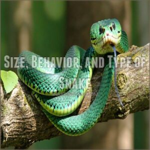 Size, Behavior, and Type of Snake