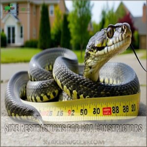 Size Restrictions for Boa Constrictors