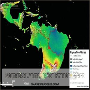 Southern White Lipped Python Range