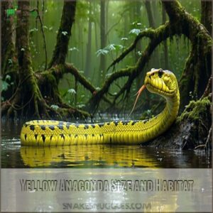 Yellow Anaconda Size and Habitat