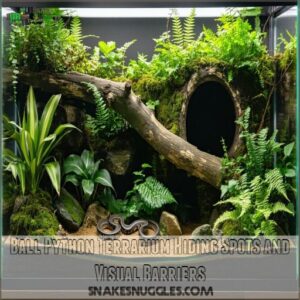 Ball Python Terrarium Hiding Spots and Visual Barriers