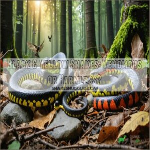 black and yellow snakes