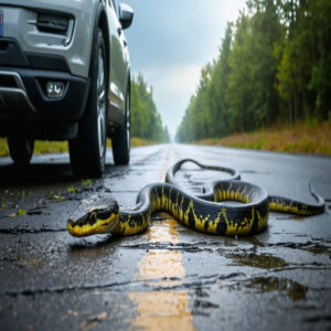 can a snake survive being run over