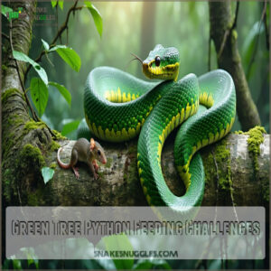 Green Tree Python Feeding Challenges