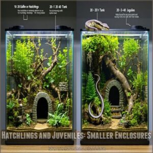 Hatchlings and Juveniles: Smaller Enclosures