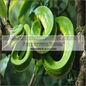 how do green tree pythons protect themselves