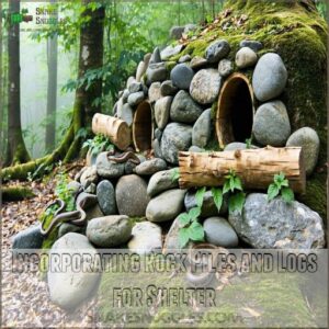 Incorporating Rock Piles and Logs for Shelter