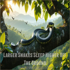 Larger Snakes Sleep Higher Off The Ground