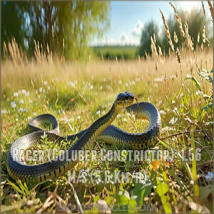 Racer (Coluber Constrictor): 1.56 M/s (5.6 Km/h)