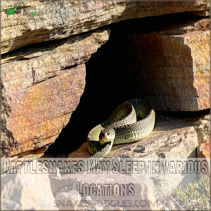 Rattlesnakes May Sleep in Various Locations