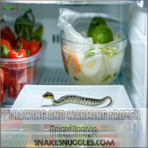 Thawing and Warming Frozen Prey Items