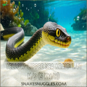 Yellow-Lipped Sea Krait: 1.41 M/s (5 Km/h)