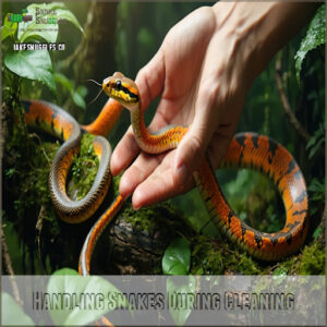 Handling Snakes During Cleaning